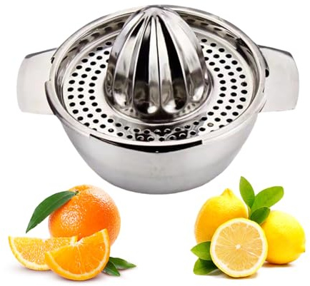 Vastsea Presse Agrumes Manuel, Presse Orange Manuel Inox, avec Récipient, Robuste Presse Citron Orange Pamplemousse Presse Fruits Extracteur de Jus, Lavable au Lave Vaisselle