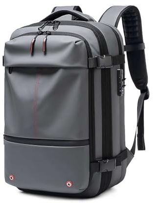 Cikiki Vacpack Mochila expandible de 60 litros con compresión al vacío, resistente al agua, antirrobo, mochila de viaje al vacío (sin bombas inflables)