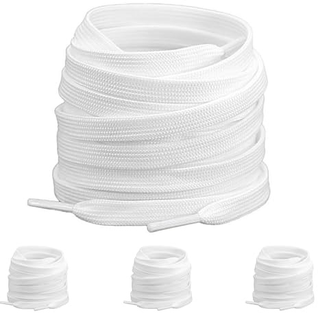 Lrocotanc 2 paia di lacci bianchi da 8 mm, 120 cm – per sneakers, corsa e allenamento