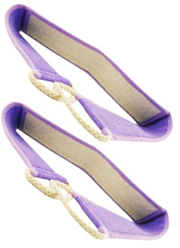 Ipetboom 2stücke Natürliche Loofah-rückenschrubber Für Dusche Sanftes Peeling-handtuch Mit Dehnbarem Zugband Für Empfindliche Haut Violett Zur Verbesserung Der Hauttextur Und