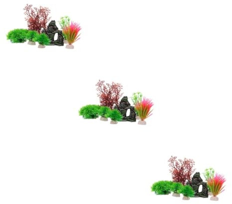 Toddmomy 3sätze Künstliche Wasserpflanzen Für Aquarien Dekorative Fake Pflanzen Für Fischbecken Teiliges Mit Feinen Details Für Harmonisches Aquarium-