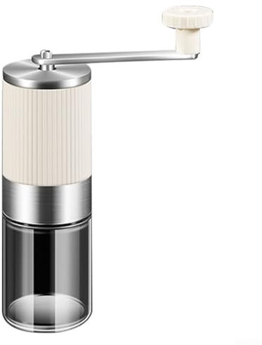 Manual Coffee Grinder, Hand Coffee Grinder, Adjustable Settings, For Espresso, Pour Over, Moka Pots.(white)