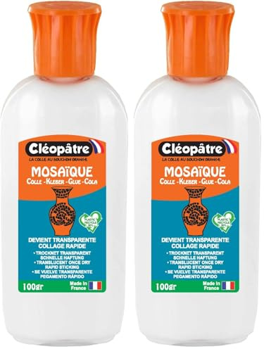 CLEOPATRE – Colle Mosaïque Cléo’Saïc 100g – Transparente et Durable – Fabrication Française (Lot de 2)