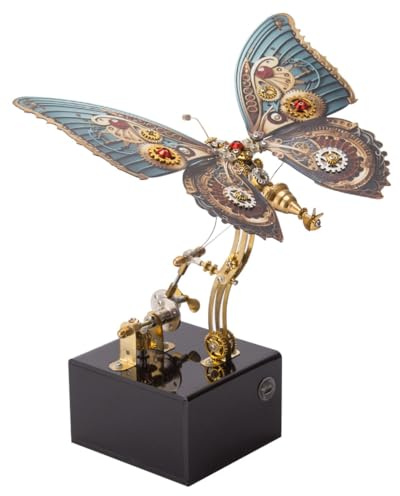 3D Metal Puzzle for Adults with Music Box, Steampunk Mechanical Butterfly Model Kit, DIY Metal Jigsaw Puzzle, Moving Animal Sculpture, 2025 for Him & Her
