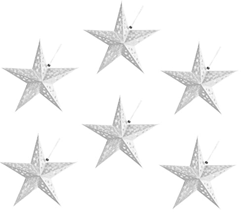 iplusmile Decorazione Natalizia Paralumi Pentagramma 6 Pezzi 30 Cm in Carta Spessa, Pendente Per Interni Come Ristoranti e Sale Da Festa