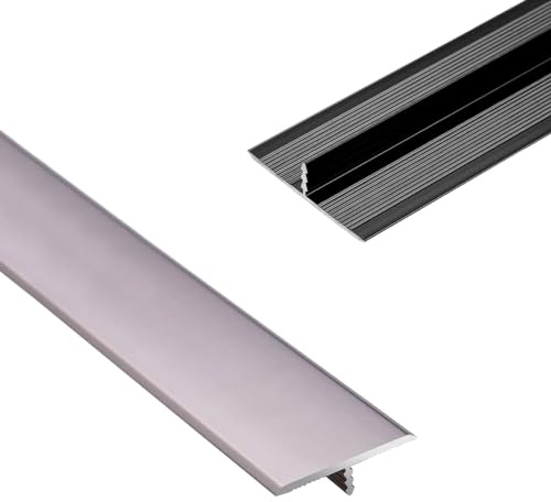 Tira de transición de suelo de aluminio, barra de transición de puerta/baldosa/alfombra a baldosa, barra de transición de suelo en forma de T de aluminio en forma de T de color negro y dorado, barra