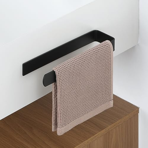 Mooche Porte Serviette Salle de Bain 22.5 CM, en Acier Inoxydable, Noir | Barres Porte-Serviettes Support Mural, , Porte Serviette de Bain Antirouille et Durable