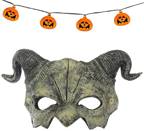 Halloween Halbmaske - Horror Kostüm für Erwachsene, Verstellbares Unisex Cosplay Zubehör mit gruseligen Details | Ideal für Karnevals-Mottopartys, Cosplay-Shows