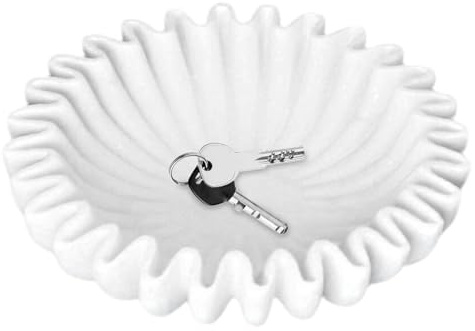 Cuenco de resina para decoración del hogar, frutero decorativo con diseño rústico de volantes, servicio de estilo antiguo, resina sintética duradera, elegante exhibición de aperitivos y alimentos