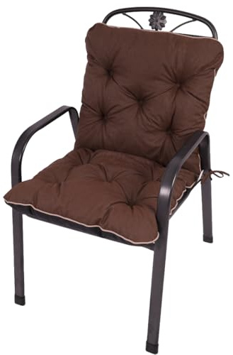 TexDeko® Ecolen Niedriglehner Auflage Outdoor Gartenstuhl 80x40cm Braun | Gartenstuhlauflage für Niedriglehner, Outdoor, wasserabweisend, UV-beständig, Sitzpolster, Polsterauflage für Gartenstuhl