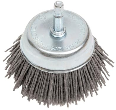Spazzola For Trapano A Tazza Abrasiva In Nylon Con Gambo Esagonale Da 1/4 Di Pollice, Grana For La Rimozione Di Ruggine, Vernice E Ossidazione(Gray,50MM)