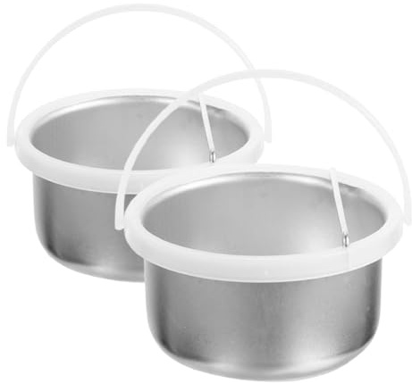 Homoyoyo 2pcs Wax Pot Insert Aluminium Inner Pot for Wax Warmers Quick Heat Distribution Even Heating for Salon Use and Home Hair Removal Random Color