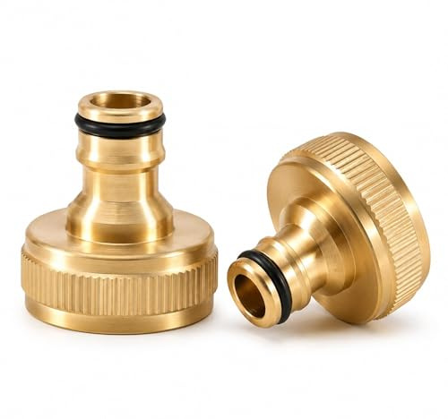 2 Piezas Conectores de Grifo de Latón, Rosca Interior de 1 Pulgada, Resistentes a La Corrosión y Presión, con Acoplamiento Rápido Universal, para Jardín, Hogar, Agricultura (1 pulgada rosca interior)