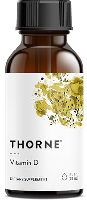 THORNE - Vitamin D Liquid - Vitamin D Supplement - Supports Healthy Bones and Muscles, Cardiovascular Health & Immune Function* - 1 Fl Oz (30 ml) - 600 Servings