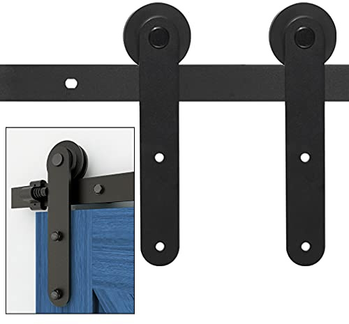 201cm/6.6FT Schiebetürsystem Zubehörteil Laufschiene Schiebetürbeschlag Holzschiebetür Komplettset Schiebetür Schiene Set Schwarz/sliding barn door hardware