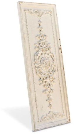 Loberon Deko-Paneel Corsy, romantische & detailreiche Ornamente, handgearbeiteter Shabby-Chic, Wanddekoration, Fiberglas, antikweiß