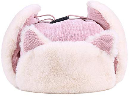 Russen Mütze Herren Russland Ushanka Hut Männer Frauen Wintermütze Mit Ohren Kosaken Trapper Bomber Hut Aviator Pilot Cap Schöne Schneekappe-Pink