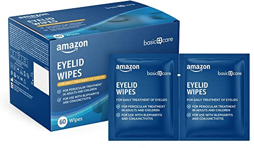Healthcare by Amazon Eyelid Cleansing Wipes for Periocular Treatment in Adults and Children, Unscented, Pack of 60 (Previously Amazon Basic Care) – Packaging May Vary