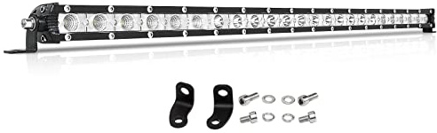 PICAA 25 Zoll 69.5CM 120W Slim Led Arbeitsscheinwerfer Bar Lichtbalken | Spot Flutlicht Kombination，Einreihig,LED Scheinwerfer, 12V 24V, wasserdicht für SUV Offroad ATV UTV Traktor 4x4 Auto,6000K