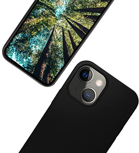 eplanita Bio iPhone 13 Hülle, Pflanzenfaser, Fallschutz Cover, Langlebig und Nachhaltig (Schwarz, iPhone 13)