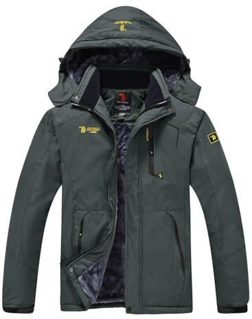 YSENTO Herren Skijacke Winterjacke Softshelljack Wasserdicht Warm Gefüttert Outdoor Funktionsjacke mit Abnehmbarer Kapuze