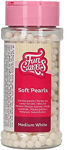 FunCakes Sugar Pearls Medium Shiny White: Cake Sprinkles, Great Taste, Perfect for Cake Decorating, Edible Sugar Pearls. 60 g. | Edible sugar balls, perfect for decorating cakes, cupcakes, biscuits, cakes and more, cake decoration