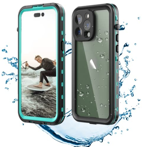 für iPhone 14 Pro Max Hülle Wasserdicht Stoßfest Staubdicht Handyhülle mit Integriertem Displayschutz Waterproof Case Outdoor Panzerhülle 360 Grad Rundumschutz Schutzhülle für iPhone 14 Pro Max Blau