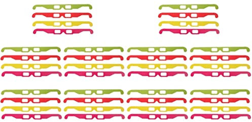Mobestech 40piezas Gafas De Cartón para Películas y Lentes De Pet Portátiles y Fáciles De Llevar para Cumpleaños y Fiestas