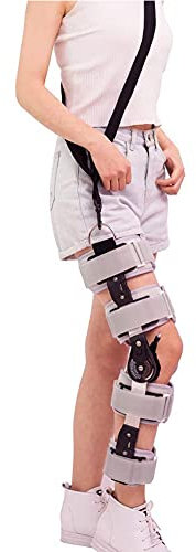 Rodillera ortopédica con bisagras con Correa para el Hombro, férula Ajustable para la articulación de la Rodilla, inmovilizador de ortesis de Rodilla, estabilizador postoperatorio, Protector de lesi