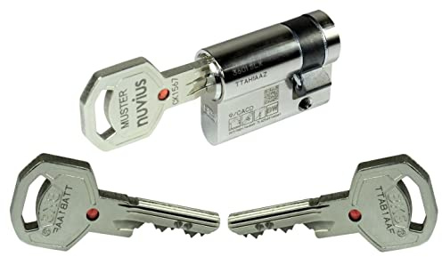 BKS Sicherheits Türzylinder Profilzylinder Nuvius SLX Serie 36 mit Sicherungskarte (Halbzylinder A=35mm, B=10mm)