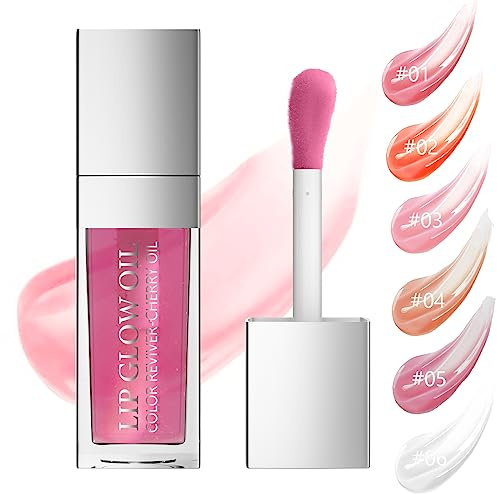 Lip Glow Oil Probuk 8 ml Long Lasting Lip Plumper Oil&Moisturizing Clear Toot Lip Oil für langanhaltend Pflegende Lippen und Nicht Klebriges Lip Gloss Tint(03#)