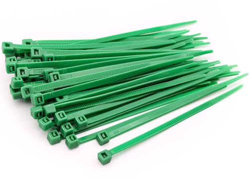 MgcTolBox Green Small Cable Ties 4, Mini Zip Ties, Self-Locking Nylon Ties, Garden Cable Ties 100 x 2.5 mm | Green | 200 Pack