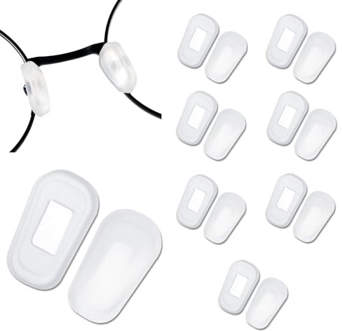 Ouligay 10 Pairs Silicone Glasses Nose Pads Soft Nose Pads for Glasses Sunglasses Nose Pad Push in Eyeglasses Nose Bridge Pads Glasses Nose Grips for Eyeglasses Sunglasses
