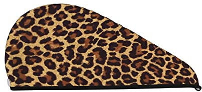 Cifeprak Cool Cheetah Leopard Haarhandtuchwickel, Haartrockentuch mit Knopf, Korallensamt-Haarhandtuch, Turbanmütze für trockenes Haar, Bade- und Duschhaarkappe