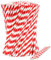 Lot de 1000 pailles en papier jetables - Rayures rouges et blanches - 100 % biodégradables - 19,7 cm x 0,6 cm