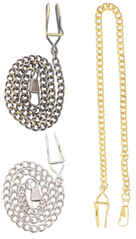 OFFSCH Metallene Taschenuhrketten im Retro Chic Design 3 Stück für Damen und Herren Leichte und Einfach zu Montierende Uhrenkette für Formelle und Legere Anlässe