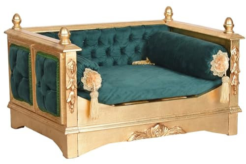 Glamour Hundebett Barock Hundesofa Schlafplatz Katzenbett XS S Holzbett 70 cm cat10017 Palazzo Exklusiv