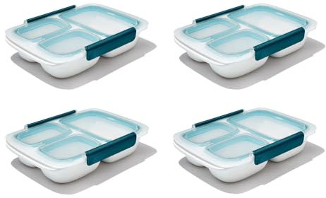 OXO Good Grips Prep & Go Unterteilter Behälter 4,1 Tassen/1 L – auslaufsichere Lebensmittelaufbewahrung, 4 Stück
