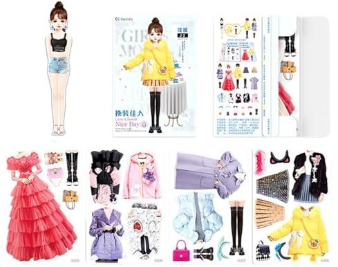 Genikeer 2024 Neue Magnetische Prinzessin Dress Up Papierpuppe | Magnetische Prinzessinnen Anziehpuppe Aus Papier | Anziehpuppen Magnetisch | Magnet People Clothes Puzzlespiel Für Kinder Ab 4+