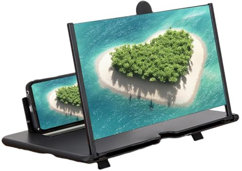 SOYDAN 3D Bildschirmlupe für Handy, Bildschirmlupe für Mobiltelefone, HD, 14 Zoll (35,6 cm), ultradünn, Vergrößerungsprojektor, zusammenklappbarer Telefonständer