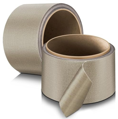 Flexzion High Temperature Teflon Tape - 38mm x 5m (1.5in x16.5 Ft) Fiberglass Fabric PTFE Tape for Vacuum Sealer, Impulse Sealer, Food Packaging, Heat Sealing & Industrial Use