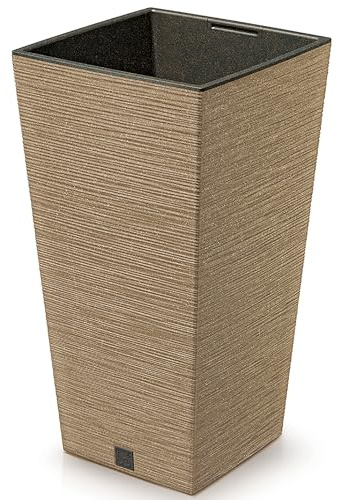 Annastore Pflanzsäule aus Kunststoff - Quadratisch Ø 35 cm/H 66 cm, Natur