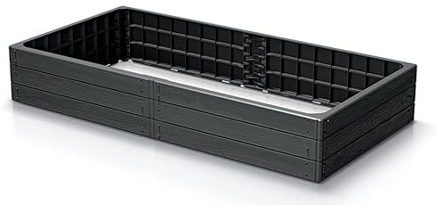 Hochbeet Gartenbeet Pflanzkasten Frühbeet Gemüsebeet Blumenkasten aus Kunstoff Rechteckig Anthrazit 149,2 cm x 75,6 cm