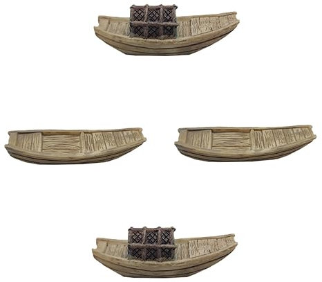 GARVALON 4stücke Boot Dekoration Miniatur Landschaft Accessoire DIY Handwerk Mikrolandschaft Dekor Details Bootförmige Ornamente Schöne Dekoration Für Schlafzimmer Wohnzimmer Garten