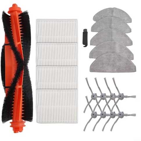 19er-Pack Ersatz-Zubehör-Set für Lubluelu für L20, für Honiture V8 Pro Roboter-Staubsaugerteile, 1 x Hauptbürste, 8 x Seitenbürste, 4 x Filter, 5 x Wischtuch, 1 x Reinigungsbürste