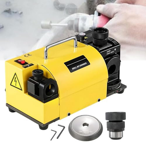 QYOEGSQ Drill Bits Sharpener,3-13mm Portable Multipurpose Drill Bit Grinding Machine with 11 Collets,Electric Drill Bit Sharpener,Adjustable Angles from 95°-135° CBN Wheel,for Hss