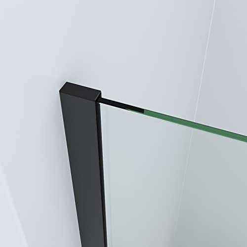 Wandanschlussprofil Wandprofil Duschprofil für Walk in Dusche Duschwand Glas Duschabtrennung Duschkabine U-Profil Aluminium Wandprofilleiste Wandabschlussleiste schwarz matt für Glasstärke 10 mm