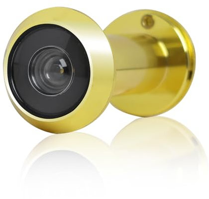 Door Viewer,Silver 14-18MM Wide Angle Door Spy Hole,Security Peephole for Front Door,Polished Chrome Door Spyhole,Spy Hole with Privacy Cover for Front Door for 35-60mm Doors (Gold)
