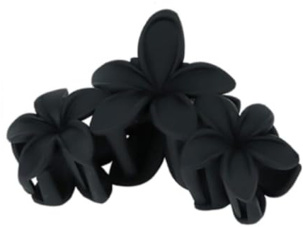 Haarkamm Damen 1 STÜCK Blumen Haarspange für Frauen 4,5 Zoll Klaue Clip Matte Haarspange für dickes Haar Rutschfeste Haarspange Haarkamm Zum Stecken(Black)