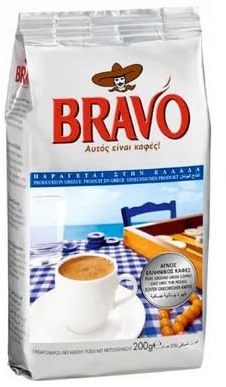 Bravo Traditional Greek Ground Coffee, 7.05 oz, 200g